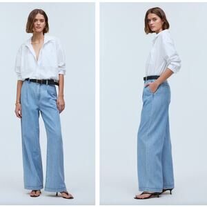 MADEWELL 2025 Harlow Wide-Leg Jean: Airy Denim Edition Benicia Wash Sz 28 {R30}